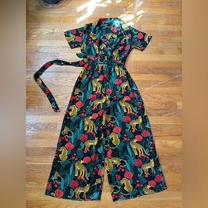 JAGUAR PARADISE BLACK ANIMAL PRINT JUMPSUIT